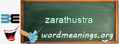 WordMeaning blackboard for zarathustra